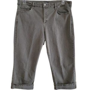 NEW - NYDJ MARILYN Straight Crop Jeans In Plus Size 18 Dark Olive/Moss